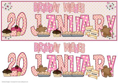 Day of the Year Birthday - Female January 20