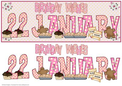 Day of the Year Birthday - Female January 22