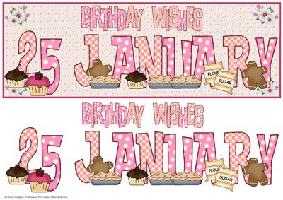 Day of the Year Birthday - Female January 25