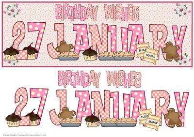 Day of the Year Birthday - Female January 27
