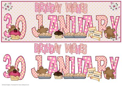 Day of the Year Birthday - Female January 30