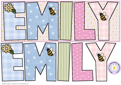 Girly Alpha Names - Emily