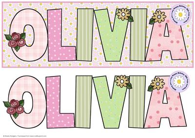 Girly Alpha Names - Olivia