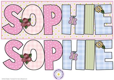 Girly Alpha Names - Sophie