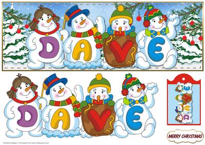 Snowmen Names Large Dl - Dave