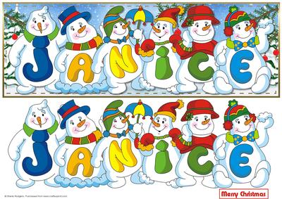 Snowmen Names Large Dl - Janice