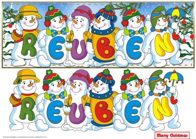 Snowmen Names Large Dl - Reuben