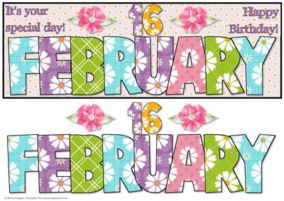 Day of the Year Birthday - February 16