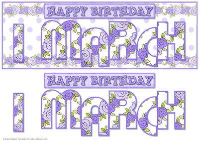 Day of the Year Birthday - Female March 1