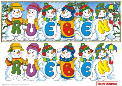 Snowmen Names Large Dl - Rueben