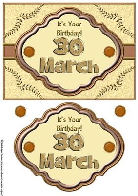 Day of the Year Birthday - March 30