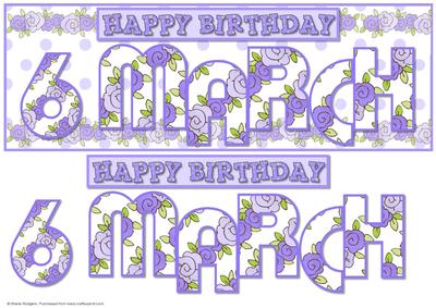 Day of the Year Birthday - Female March 6