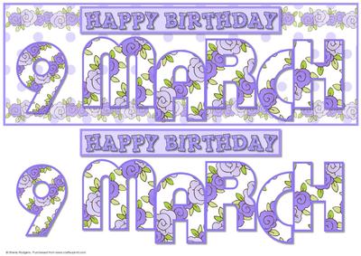 Day of the Year - Female March 9