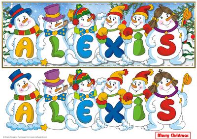 Snowmen Names Large Dl - Alexis