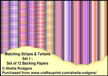 Matching Stripes and Tartans Set 1 - 12 Backing Papers