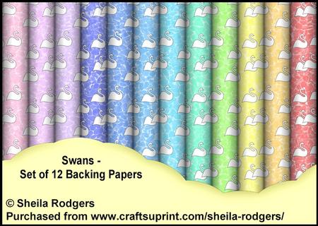 Swans - Set of 12 Backing Papers