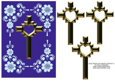 Gold Cross with Heart Sympathy 2