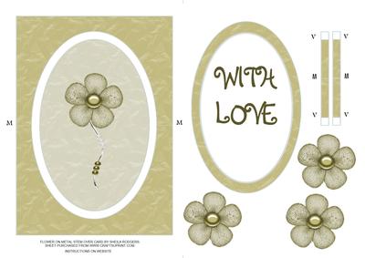 Flower on Metal Stem Spinner Card