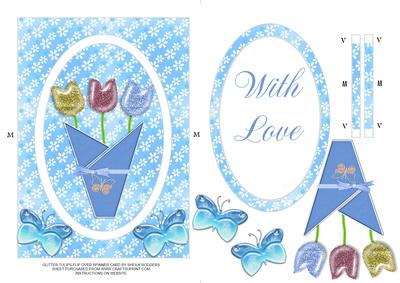 Glitter Tulips Flip Over Spinner Card