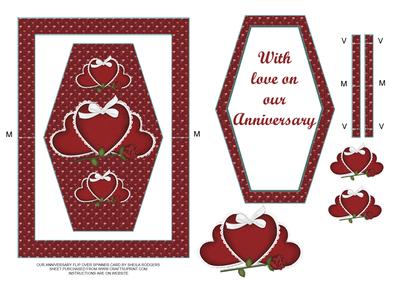 Our Anniversary Hexagon Flip Over Spinner Card
