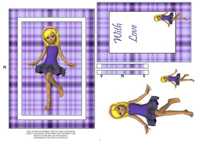 Girl in Purple Spinner Card