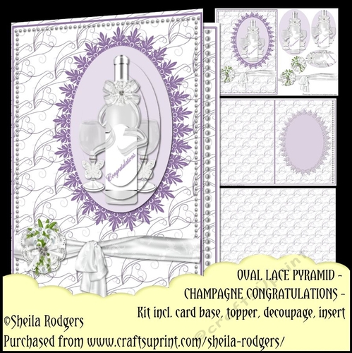 Oval Lace Pyramid - Champagne Congratulations