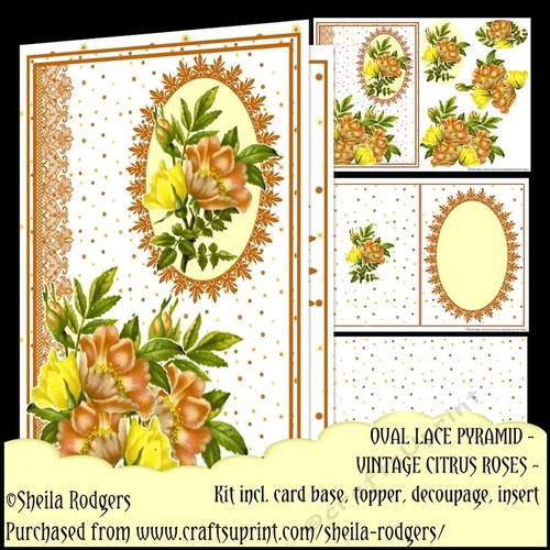 Oval Lace Pyramid - Vintage Citrus Roses