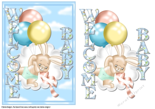 Welcome Baby - Flying Bunny Male