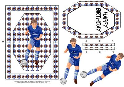 Football Player in Blue Spinner Card