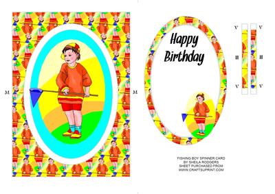Fishing Boy Spinner Card