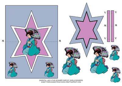 Oriental Lady Star Spinner Card