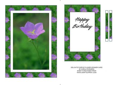 Delicate Purple Flower Spinner Card