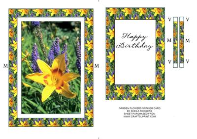 Garden Flowers Spinner Card