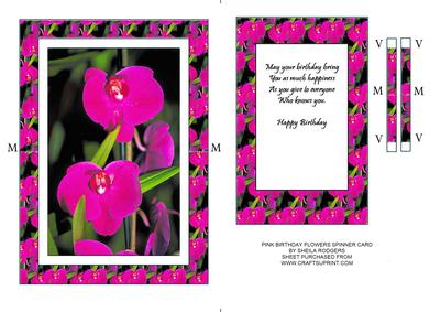 Pink Birthday Flowers Spinner
