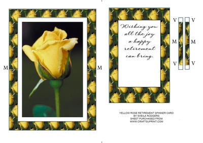 Yellow Rose Retirement Spinner Card