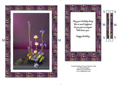 Purple Birthday Flowers Spinner Card