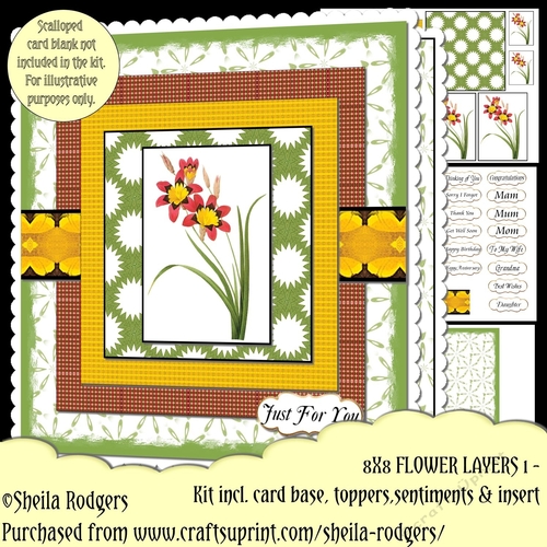 8x8 Flower Layers Card 1