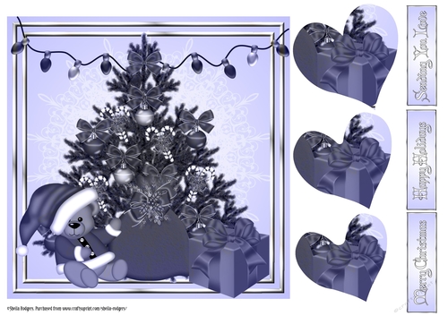 Corner Pyramid - Christmas Teddy By Tree