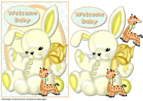 Welcome Baby - Cuddly Rabbit and Giraffe