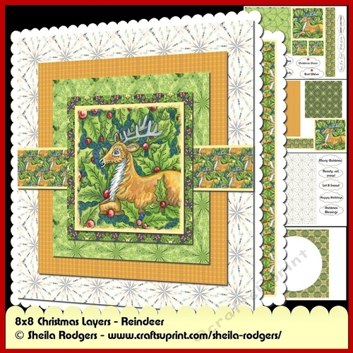 8X8 CHRISTMAS LAYERS - REINDEER