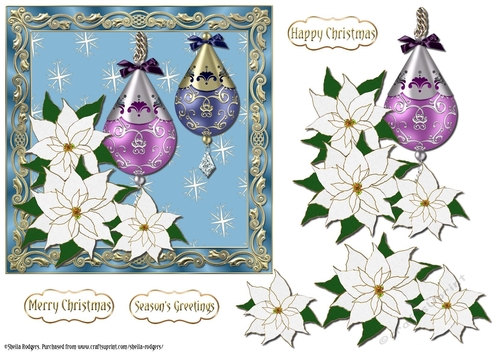 Christmas Baubles and Poinsettias