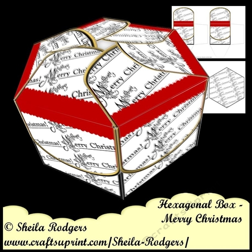 Hexagonal Box - Merry Christmas