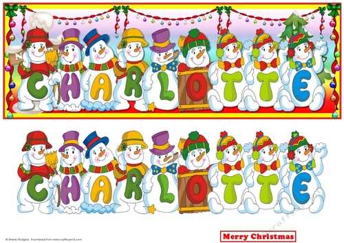 Snowmen Names Large DL - CHARLOTTE