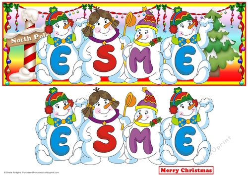 Snowmen Names Large DL - ESME