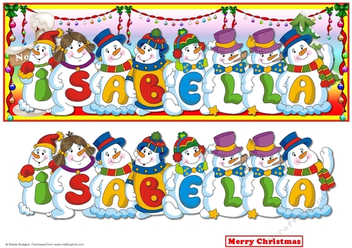 Snowmen Names Large DL - ISABELLA
