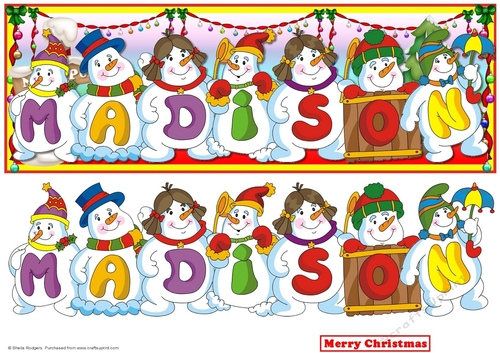 Snowmen Names Large DL - MADISON