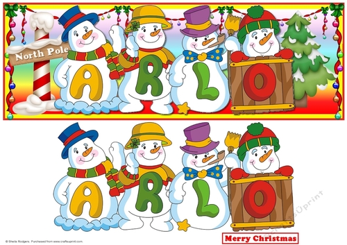 Snowmen Names Large DL - ARLO