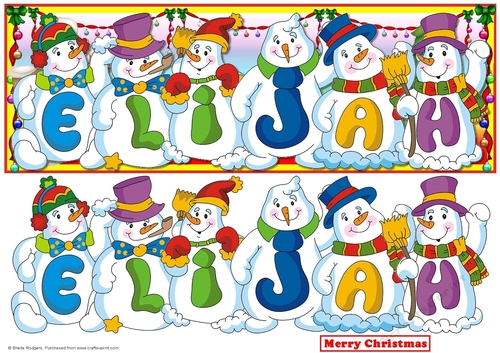 Snowmen Names Large DL - ELIJAH