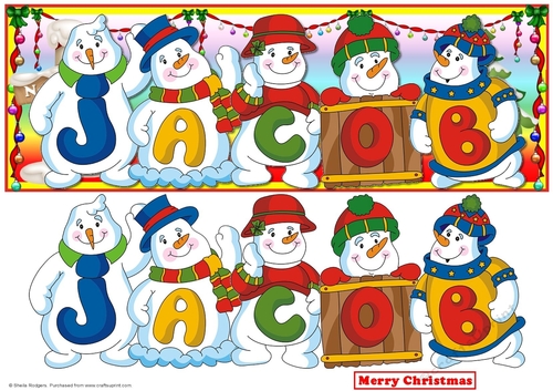 Snowmen Names Large DL - JACOB