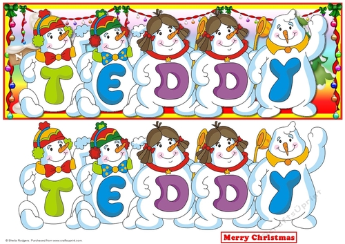 Snowmen Names Large DL - TEDDY